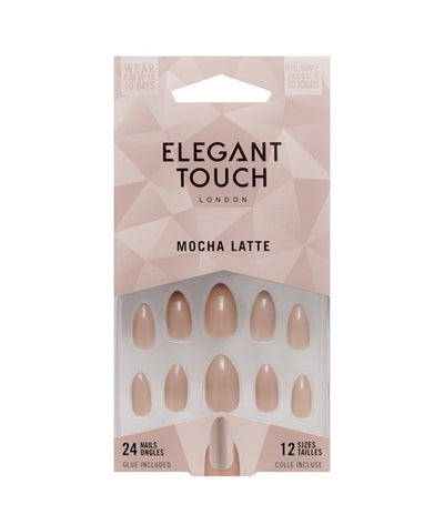 Elegant Touch Mocha Latte Nail With Glue 24 Nails