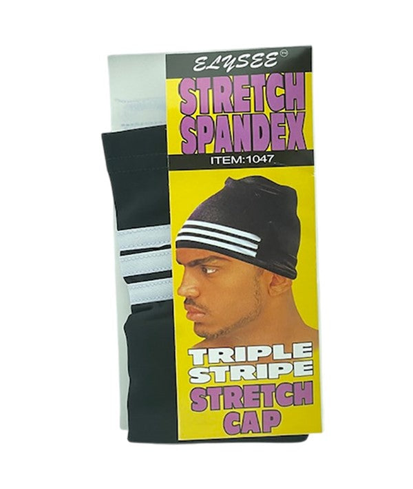 Elysee Star  - Stretch Spandex Triple Stripe Stretch Cap 1047