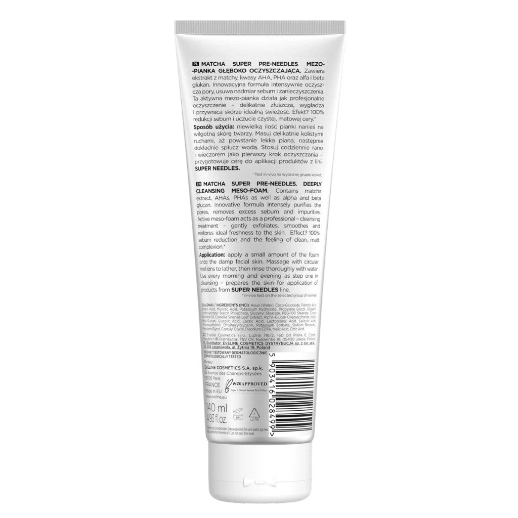 Eveline  Matcha Super Pre Needles Meso Foam Deep Cleansing
