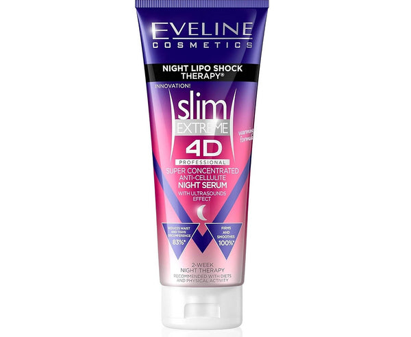 Eveline Slim 4D Extreme Super Concentrated Night Anti Cellulite Body Serum 250ml - Afro Hair Boutique