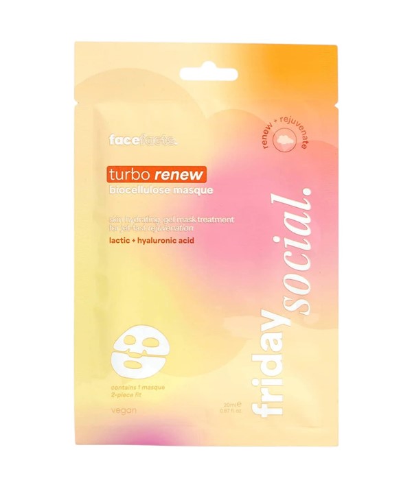 Face Facts  Friday Social Turbo Renew Biocellulose Masque