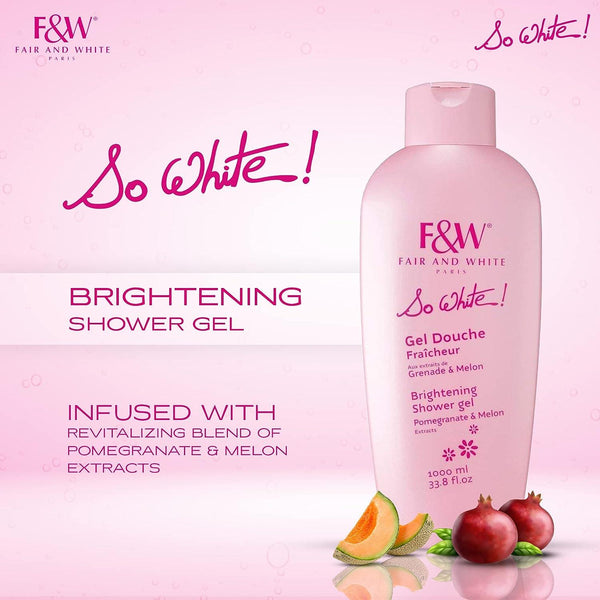 F & W So White Brightening Shower Gel 250ml / 1000ml - Afro Hair Boutique