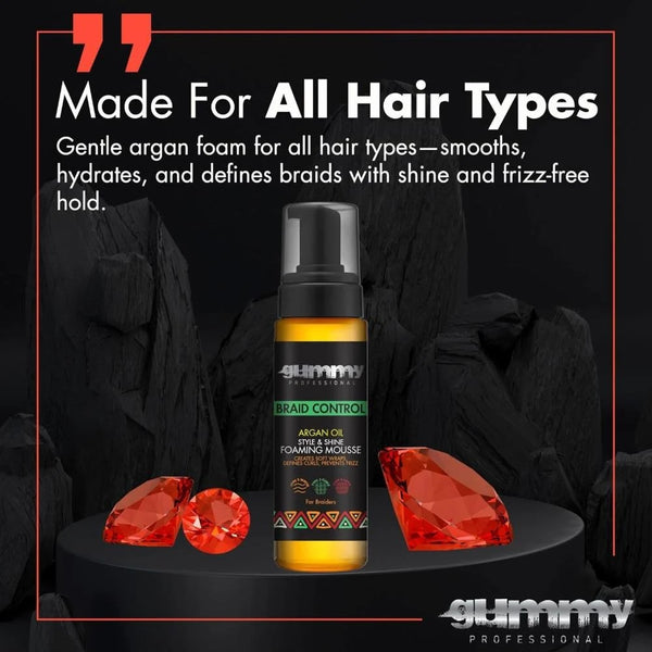 Fonex Gummy Braid Control Argan Oil Style And Shine Foaming Mousse