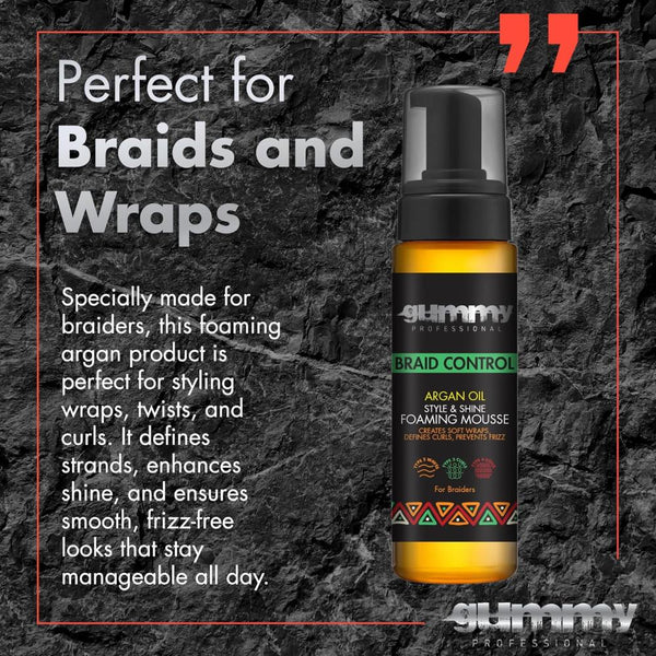 Fonex Gummy Braid Control Argan Oil Style And Shine Foaming Mousse