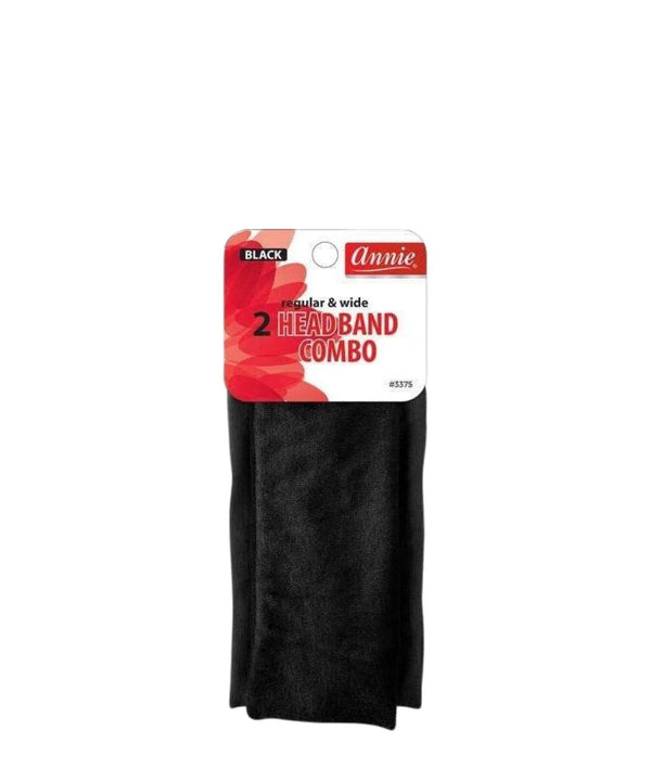 Annie Regular And Wide 2 Black Headband Combo 3375