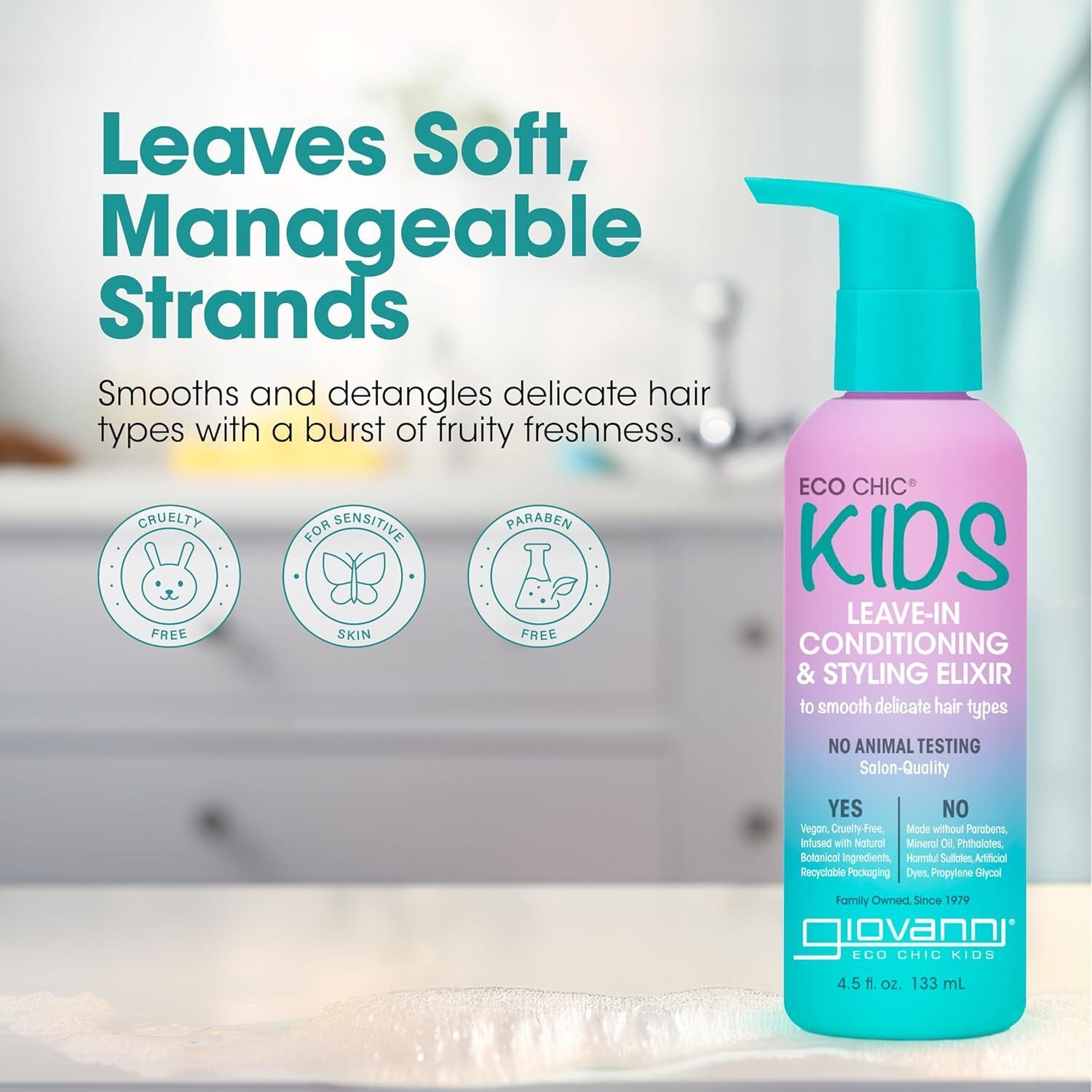 Giovanni  Eco Chic Kids Leave In Conditioning And Style Elixir
