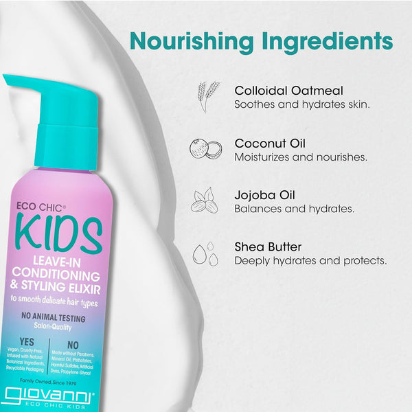 Giovanni  Eco Chic Kids Leave In Conditioning And Style Elixir