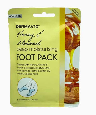 Derma V10 Honey And Almond Deep Moisturising Foot Pack