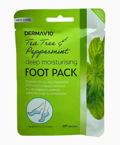 Derma V10 Tea Tree And Peppermint Deep Moisturising Foot Pack