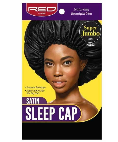 Red By Kiss Satin Sleep Cap Black HSL03