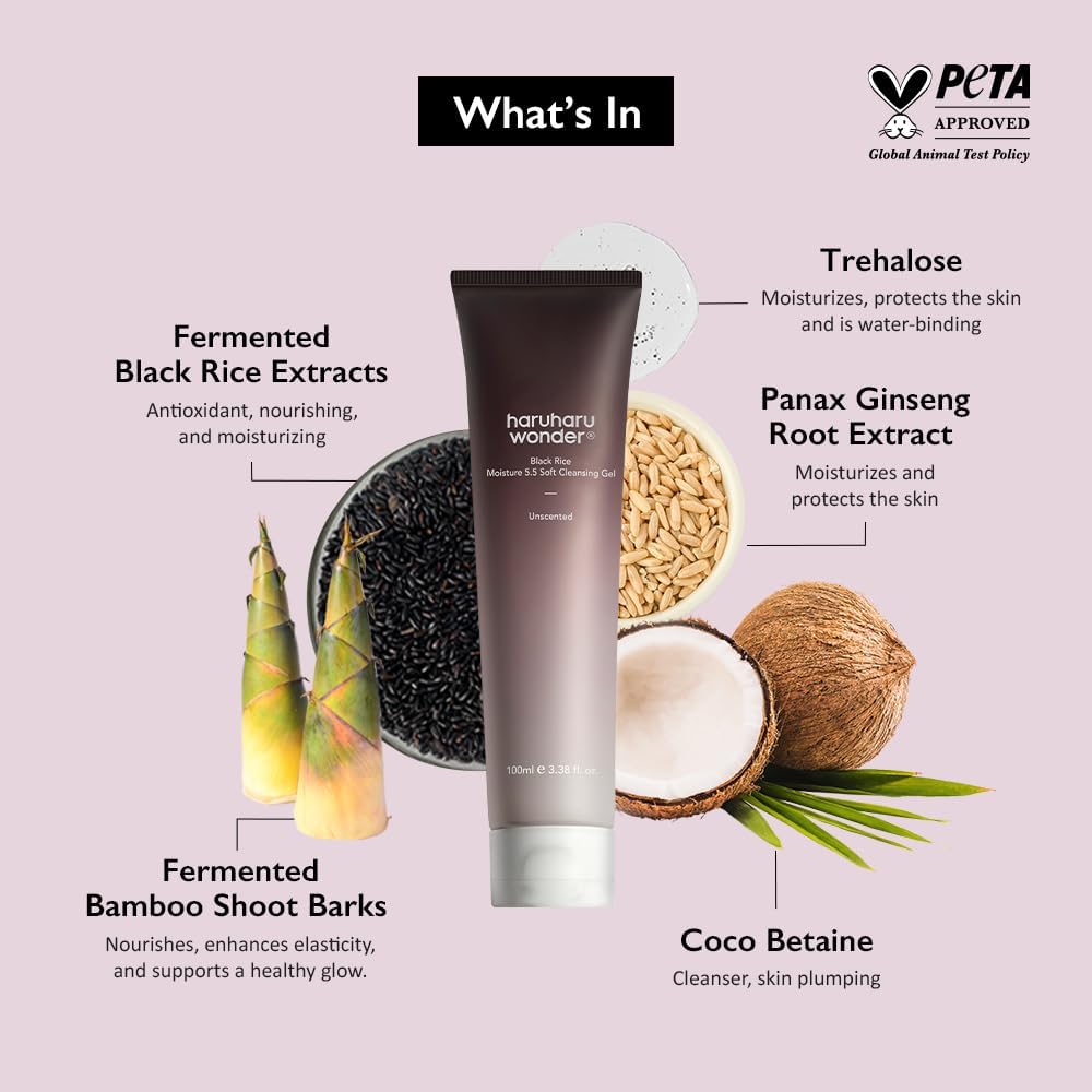 Haruharu Wonder  Black Rice Moisture 5.5 Soft Cleansing Gel