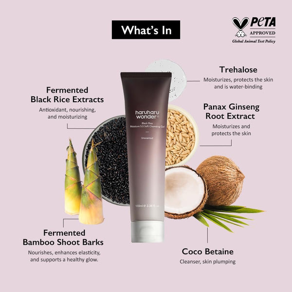 Haruharu Wonder  Black Rice Moisture 5.5 Soft Cleansing Gel
