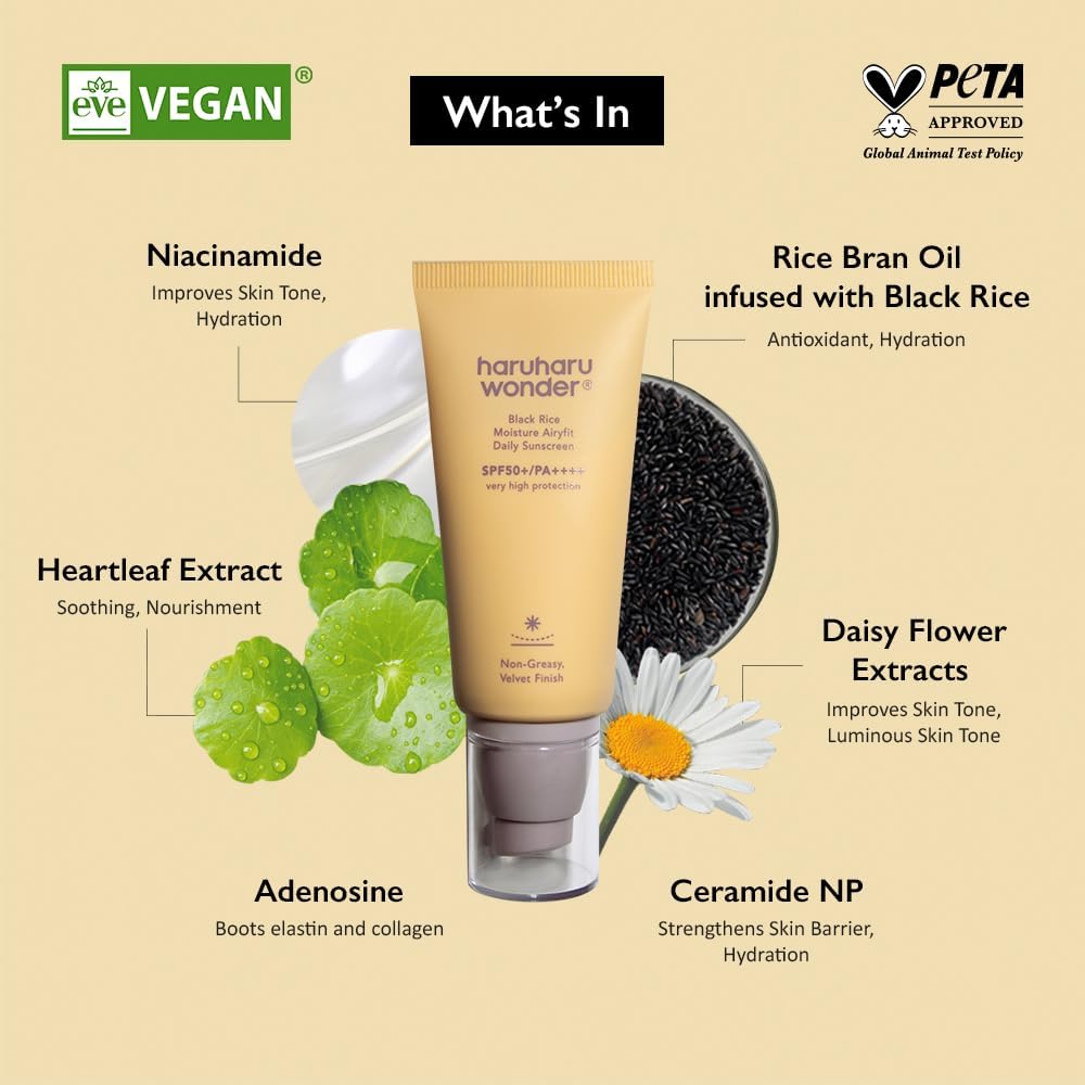 Haruharu Wonder  Black Rice Moisture Airyfit Daily Sunscreen SPF50 Plus