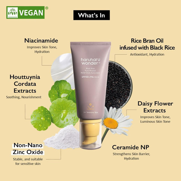 Haruharu Wonder  Black Rice Pure Mineral Relief Daily Sunscreen SPF50