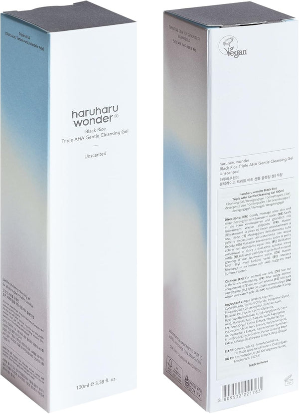 Haruharu Wonder  Black Rice Triple AHA Gentle Cleansing Gel