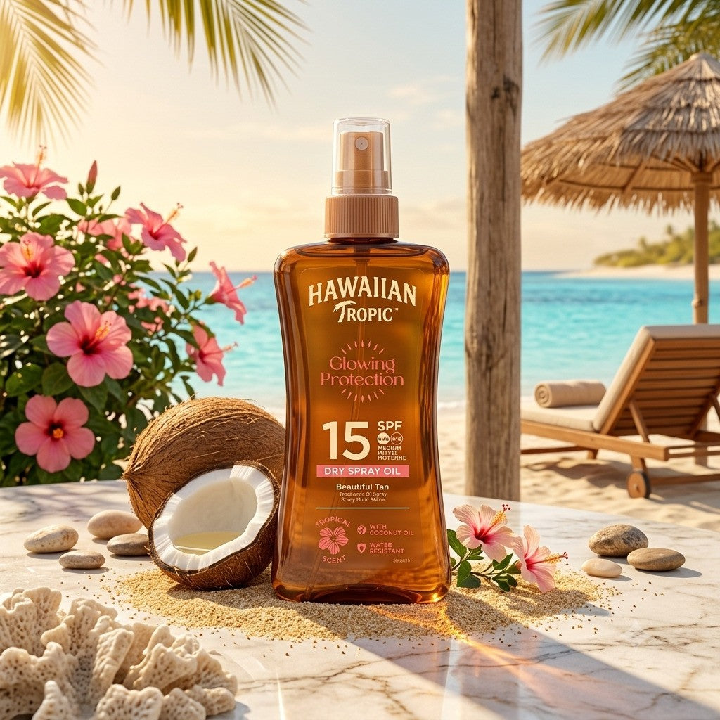 Hawaiian Tropic  Glowing Protection Beautiful Tan Dry Oil Gel 15SPF