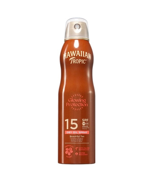 Hawaiian Tropic  Glowing Protection Beautiful Tan Dry Oil Spray 15SPF