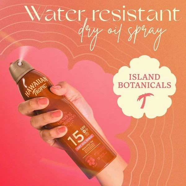 Hawaiian Tropic  Glowing Protection Beautiful Tan Dry Oil Spray 15SPF