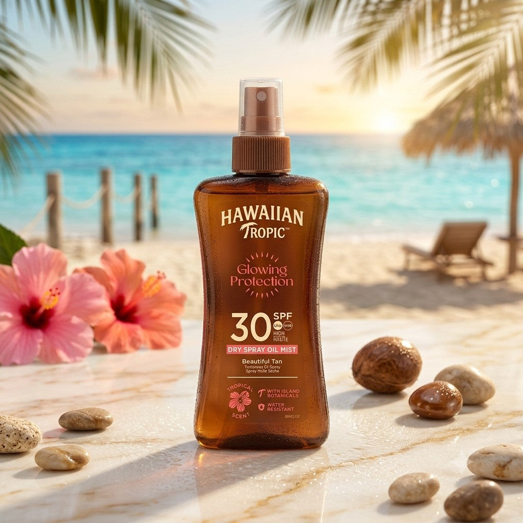 Hawaiian Tropic  Glowing Protection Beautiful Tan Dry Spray Oil Mist 30SPF