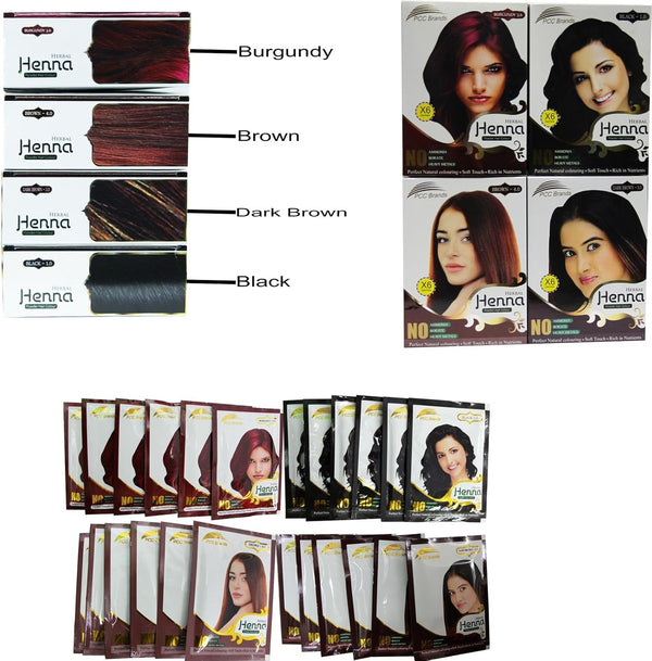 Herbal Henna Powder Hair Color in Black, Brown, Dark Brown & Burgundy Full Range - Afro Hair Boutique
