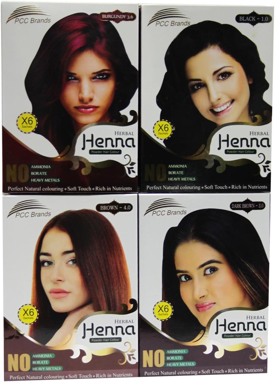 Herbal Henna Powder Hair Color in Black, Brown, Dark Brown & Burgundy Full Range - Afro Hair Boutique