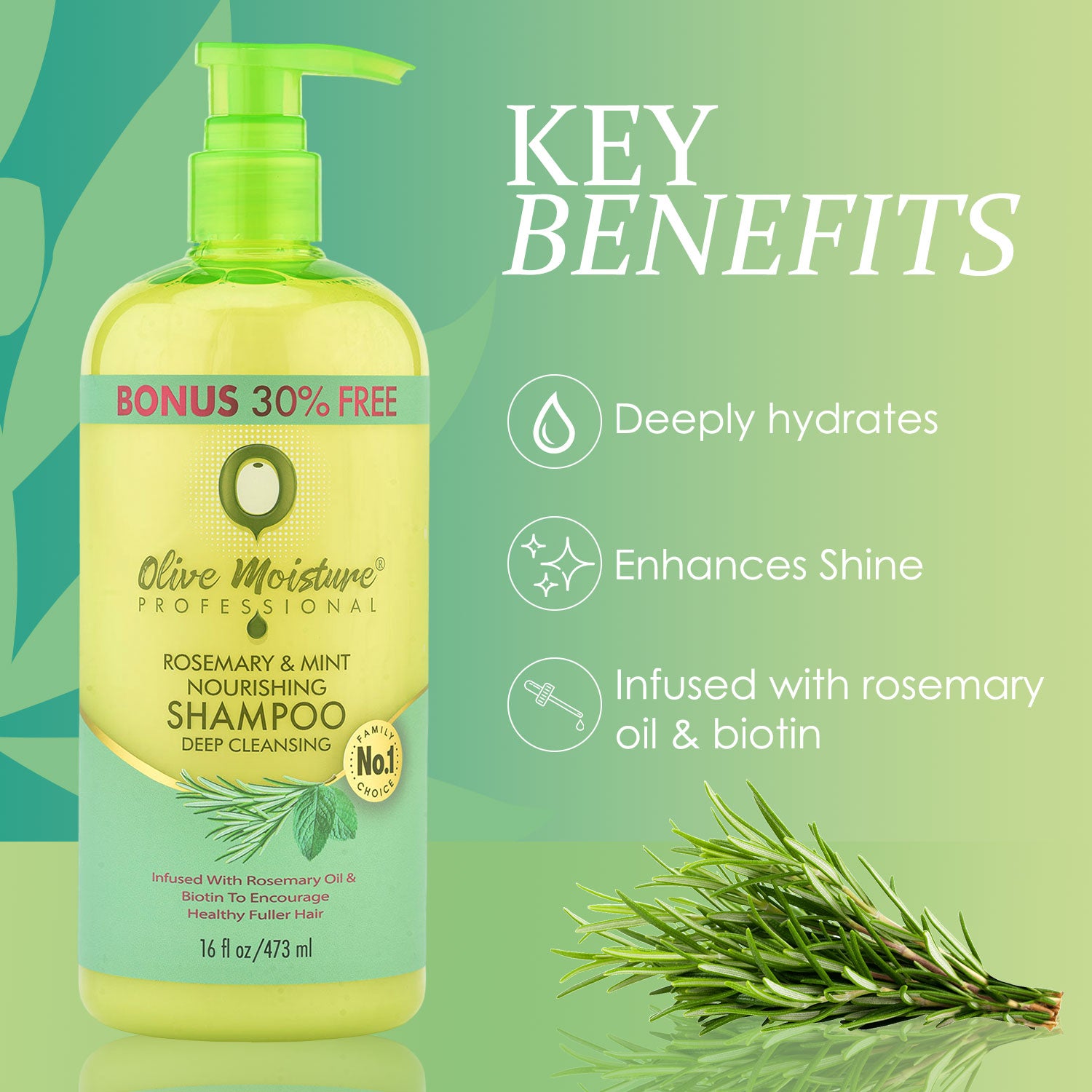 Olive Moisture Professional Rosemary And Mint Nourishing Shampoo 473ml