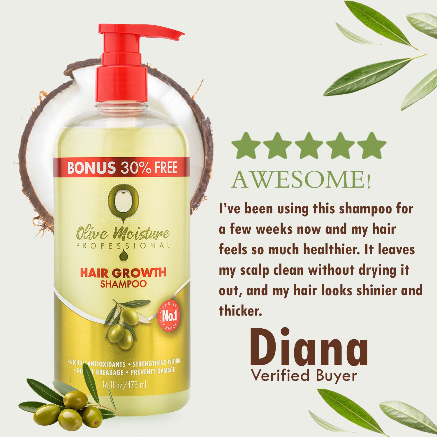 Olive Moisture Professional Hair Growth Shampoo - 473ml