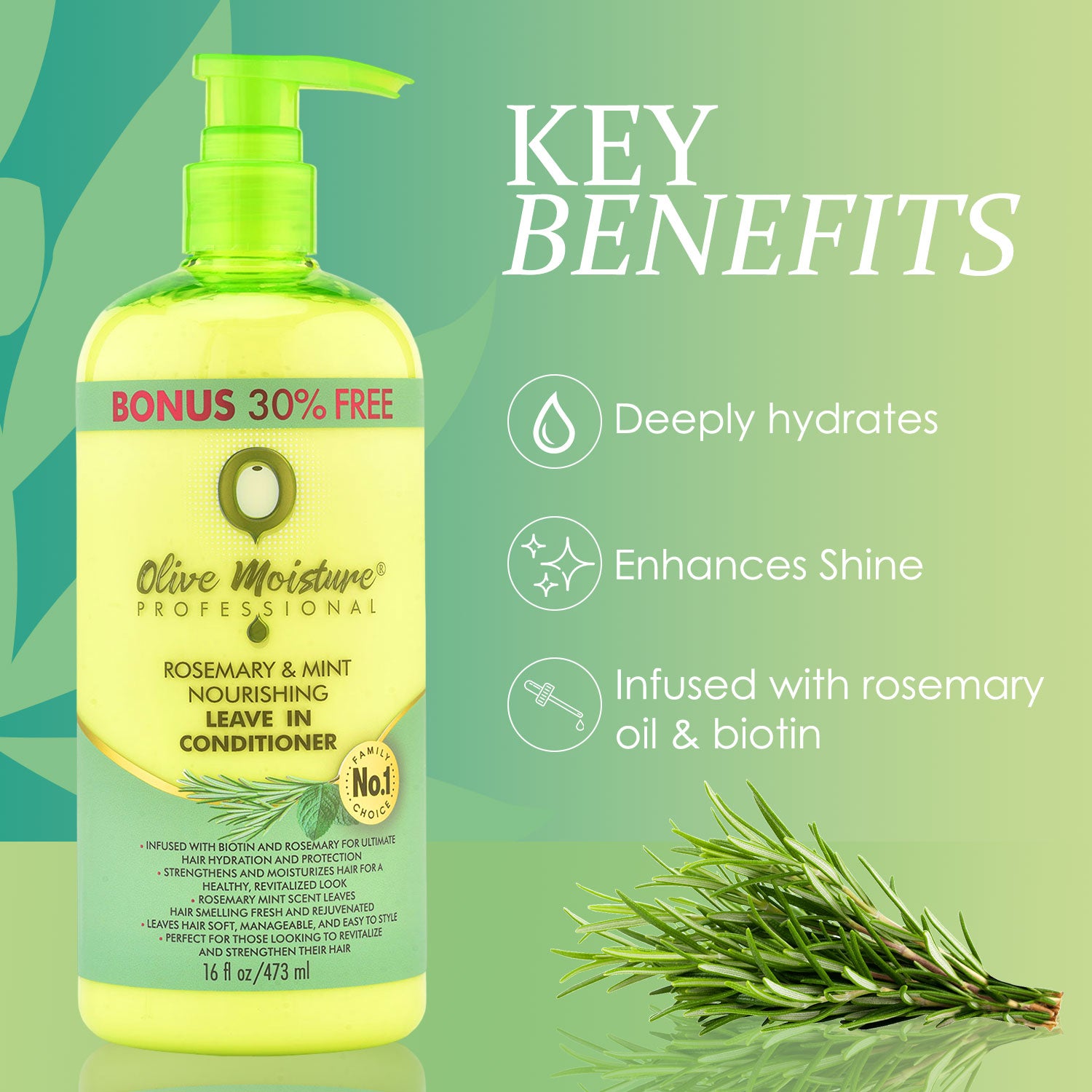 Olive Moisture Professional Rosemary & Mint Nourishing Leave In Conditioner 473ml