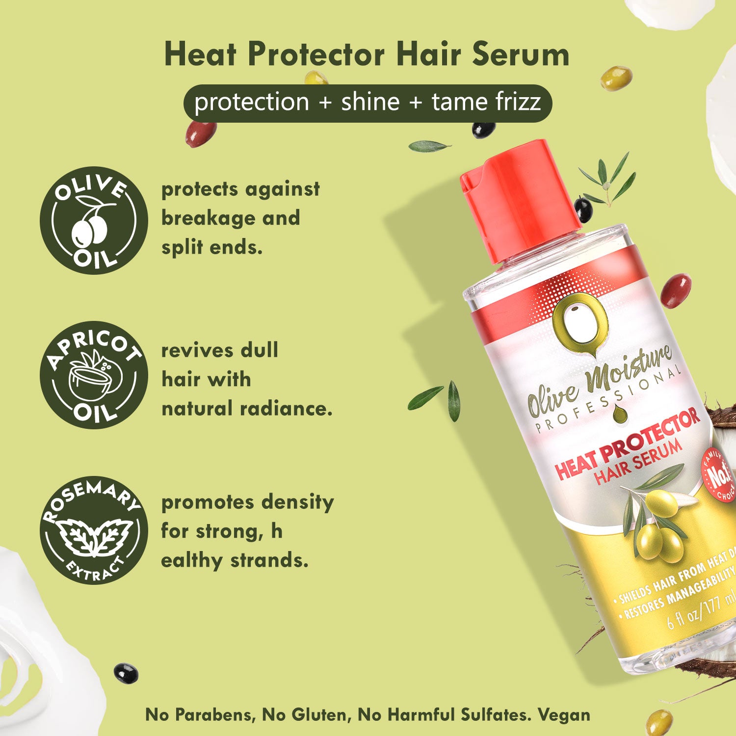 Olive Moisture Professional Heat Protector Hair Serum - 177ml