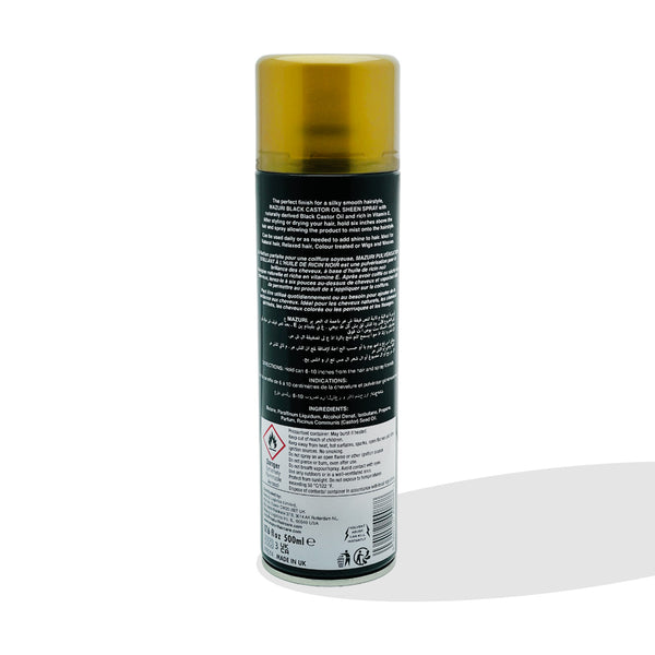 Mazuri Black Castor Oil Sheen Spray 500ml - Afro Hair Boutique