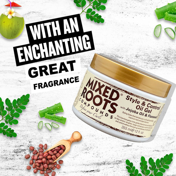 Mixed Roots Compounds Style & Control Oil Gel 355ml With Jojoba And Flaxseed - Afro Hair Boutique