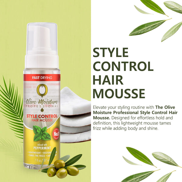 Olive Moisture Professional Style Control Hair Mousse 500ml / 207ml