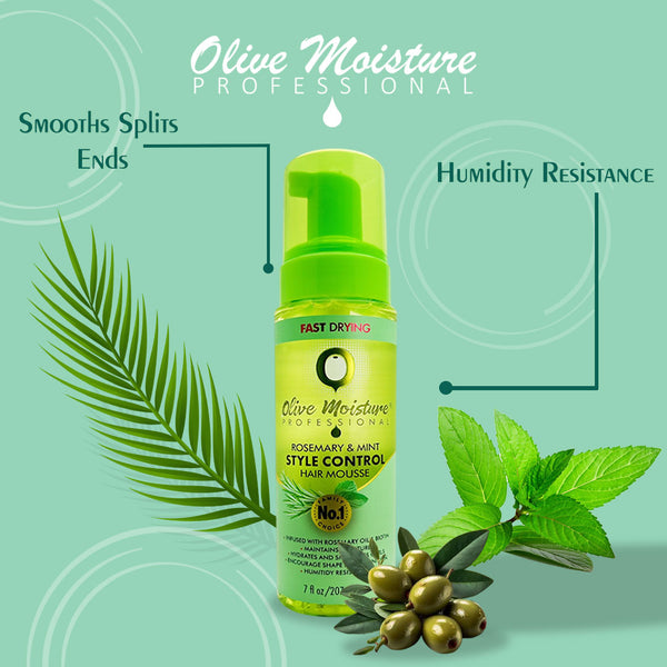 Olive Moisture Professional Rosemary And Mint Style Control Hair Mousse 207ml - Afro Hair Boutique