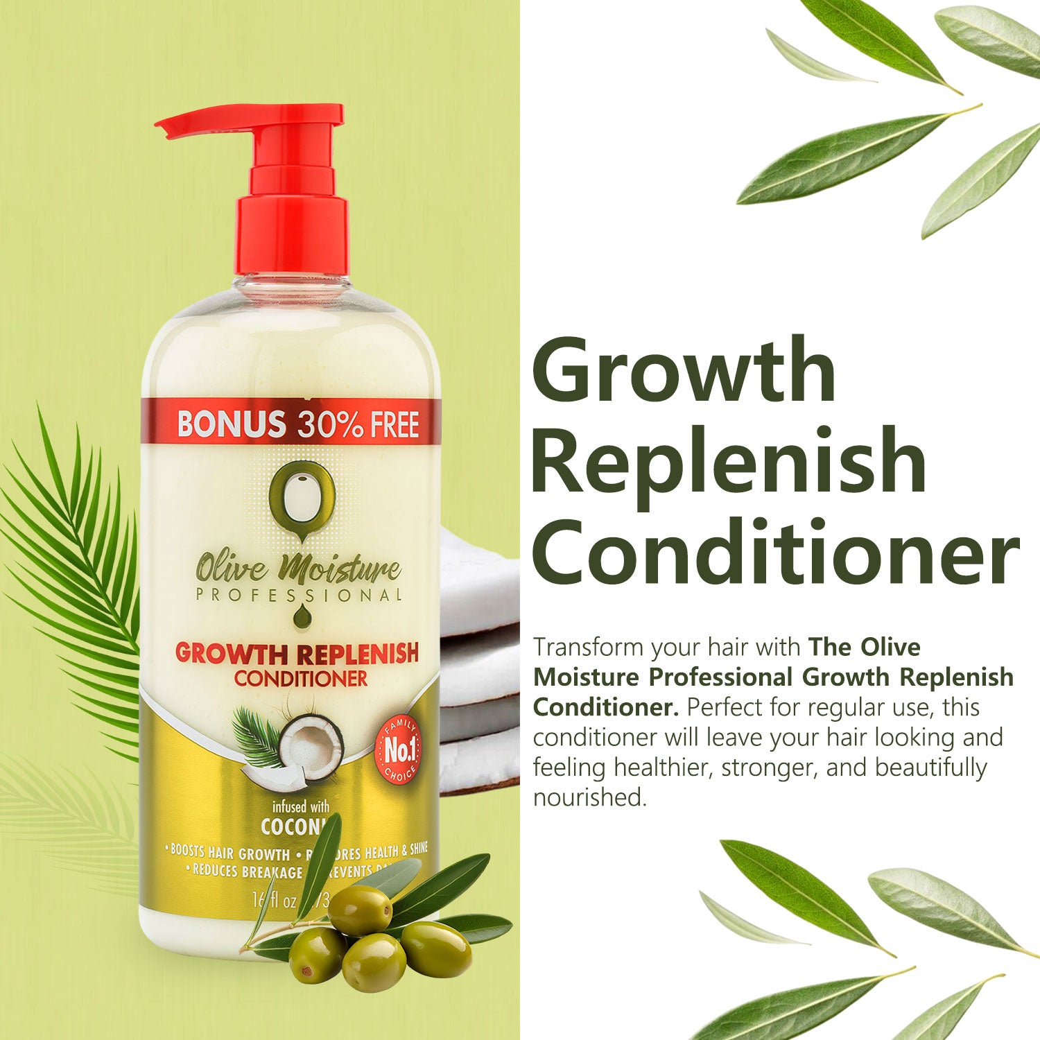Olive Moisture Professional Growth Replenish Conditioner - 473ml