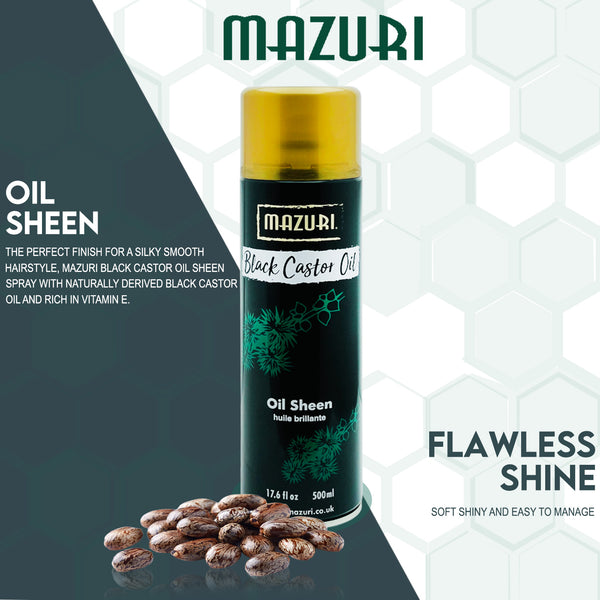 Mazuri Black Castor Oil Sheen Spray 500ml - Afro Hair Boutique