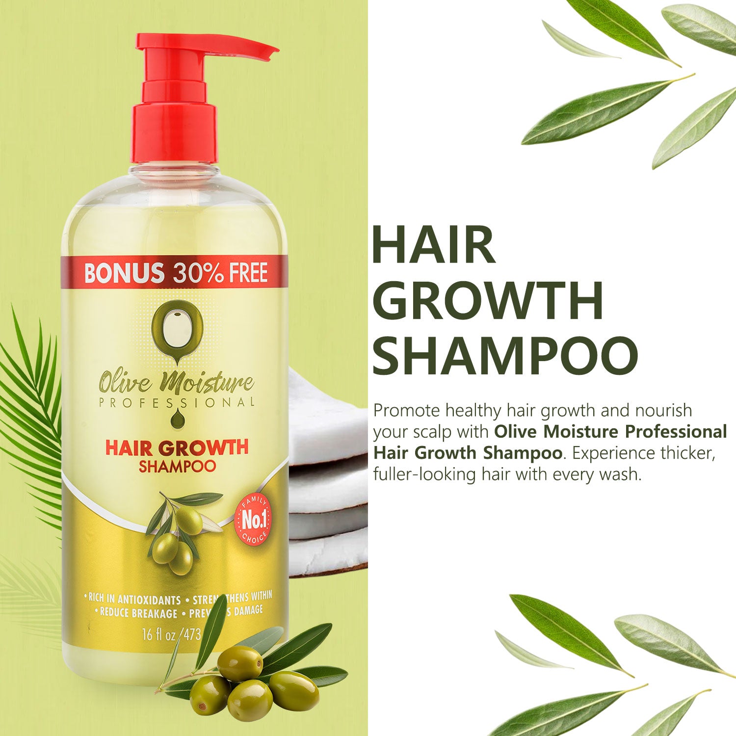 Olive Moisture Professional Hair Growth Shampoo - 473ml