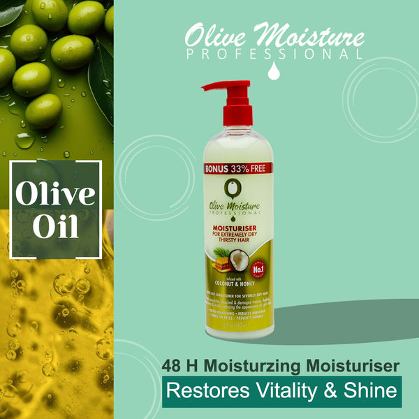 Olive Moisture Professional Moisturiser For Extremely Dry, Thirsty Hair - 473ml - Afro Hair Boutique