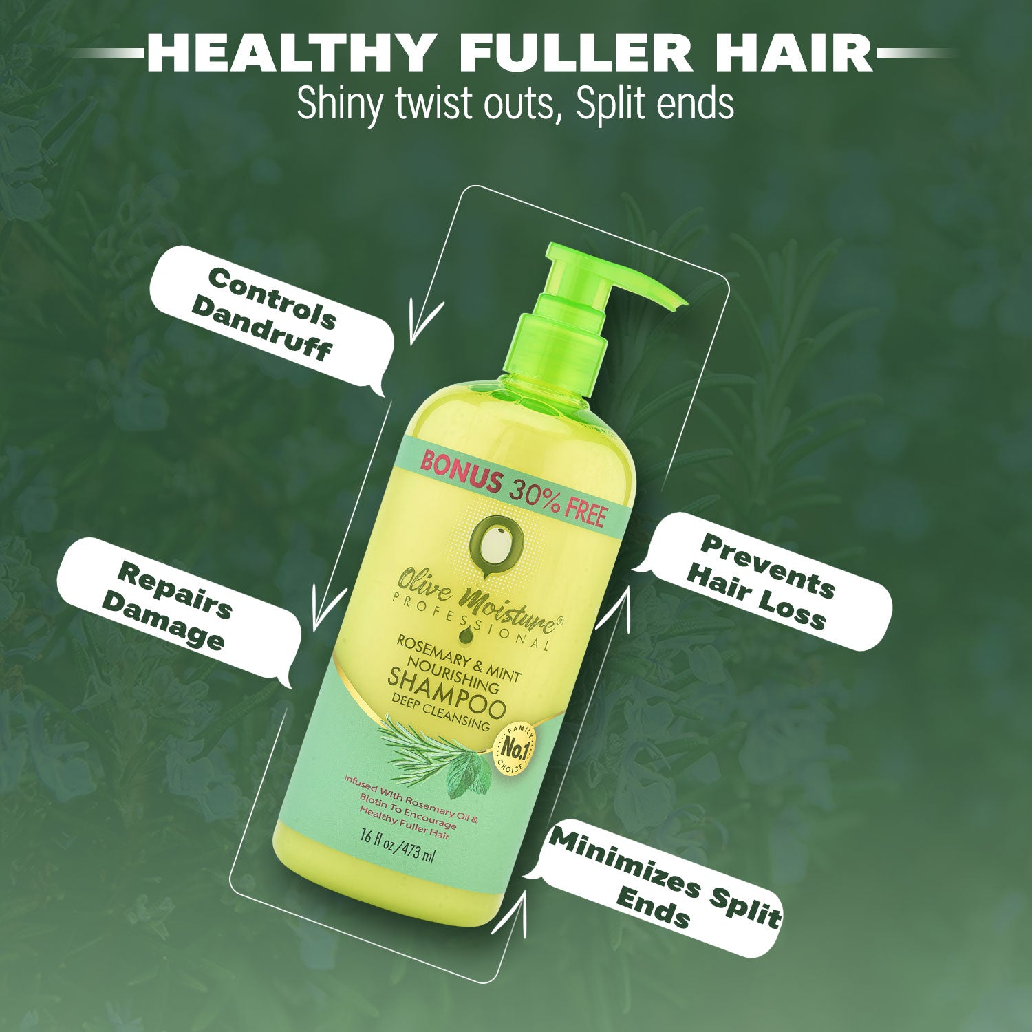 Olive Moisture Professional Rosemary And Mint Nourishing Shampoo 473ml