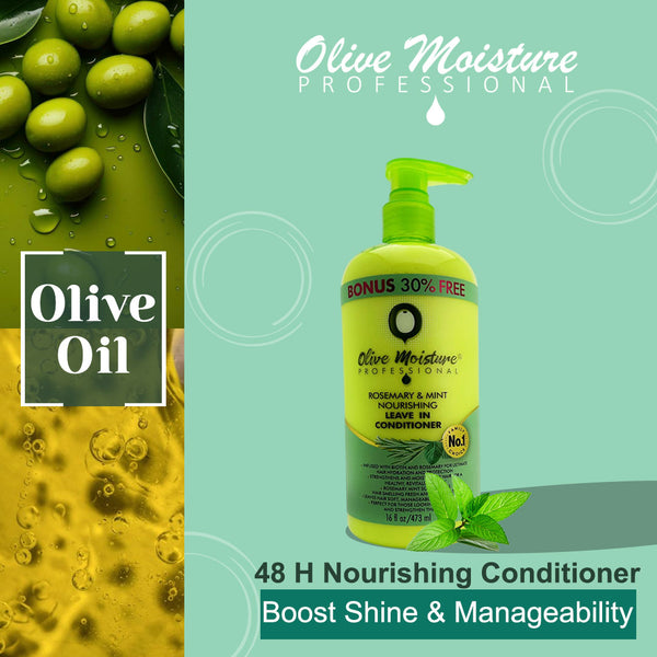 Olive Moisture Professional Rosemary & Mint Nourishing Leave In Conditioner 473ml - Afro Hair Boutique