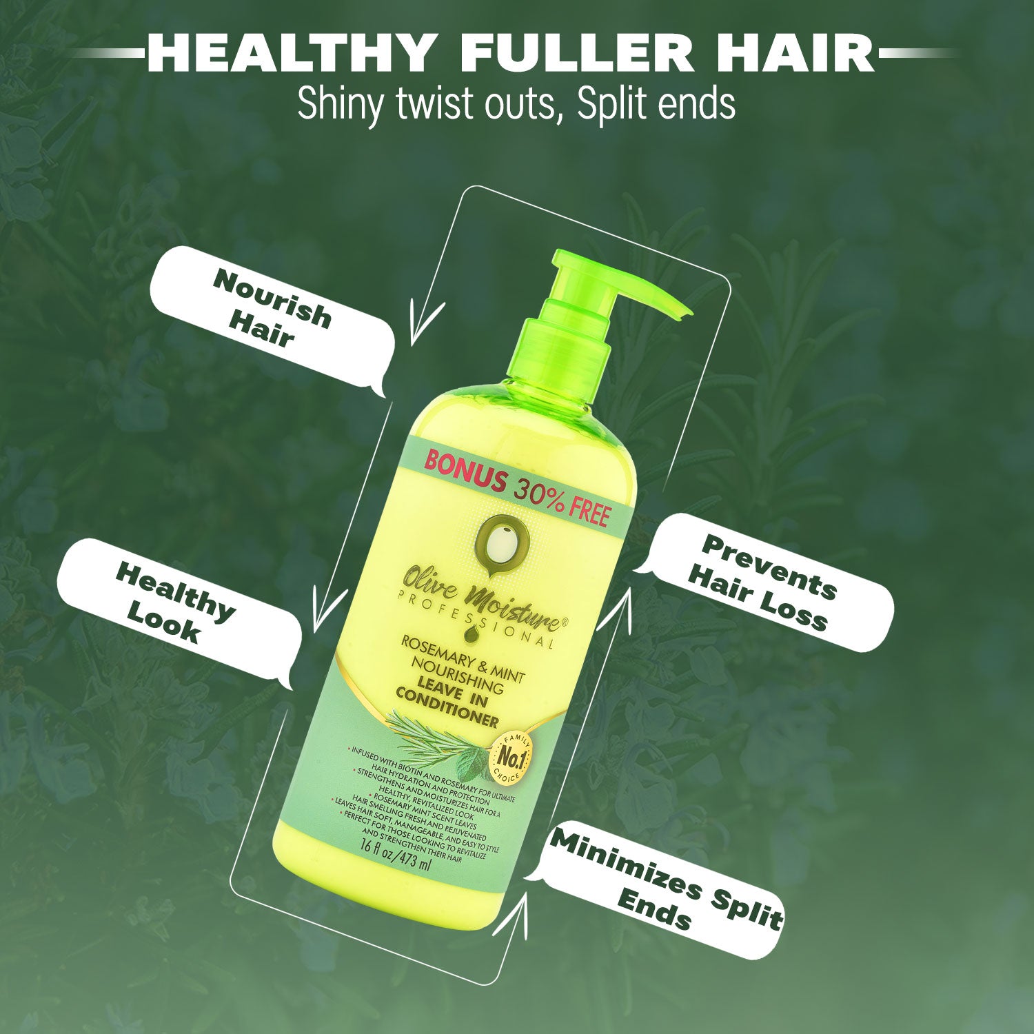 Olive Moisture Professional Rosemary & Mint Nourishing Leave In Conditioner 473ml