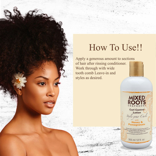 Mixed Roots Compounds Curl Control Lotion 355ml Style your Curl Honey & Pomegranate - Afro Hair Boutique