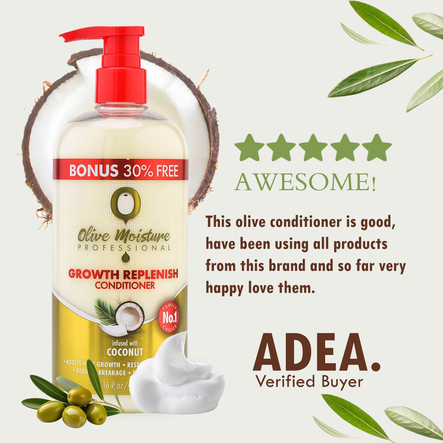 Olive Moisture Professional Growth Replenish Conditioner - 473ml