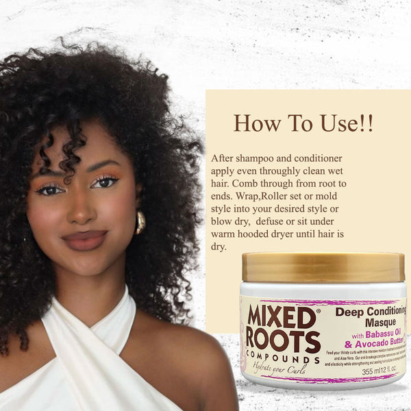 Mixed Roots Compounds Deep Conditioning Masque 355ml Babassu & Avocado Butter - Afro Hair Boutique