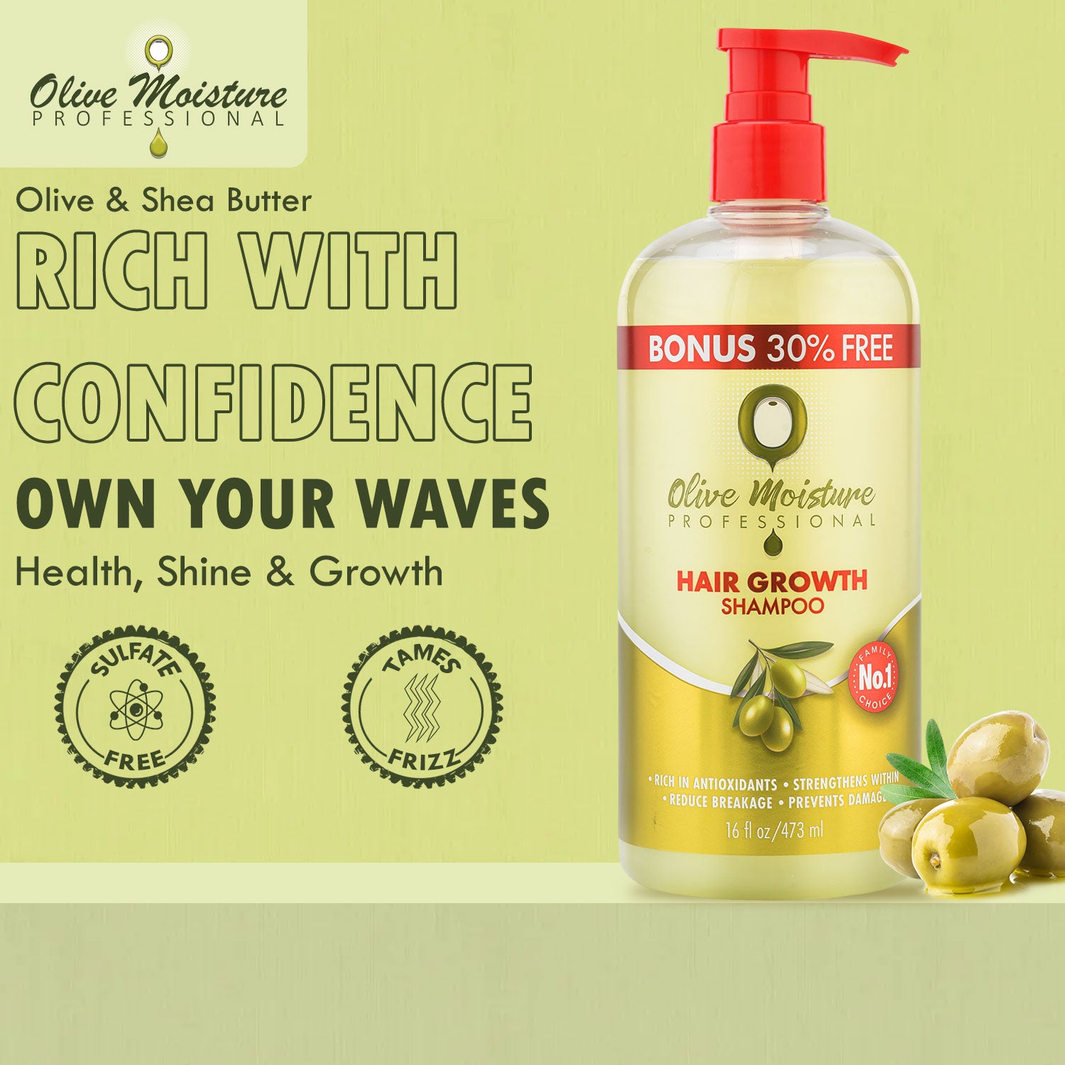 Olive Moisture Professional Hair Growth Shampoo - 473ml