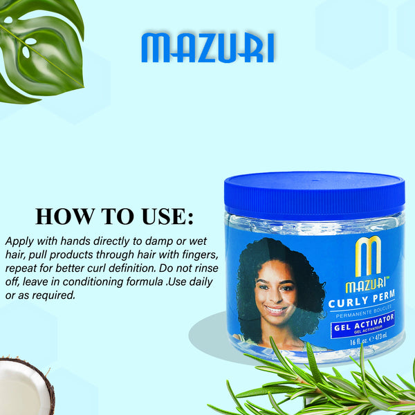 Mazuri Curly Perm | Moisturizer Spray, Activator Lotion & Gel Activator - Afro Hair Boutique