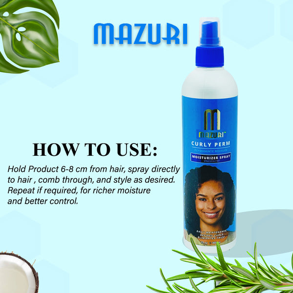 Mazuri Curly Perm | Moisturizer Spray, Activator Lotion & Gel Activator - Afro Hair Boutique