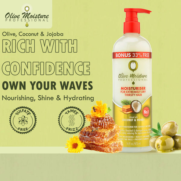 Olive Moisture Professional Moisturiser For Extremely Dry, Thirsty Hair - 473ml