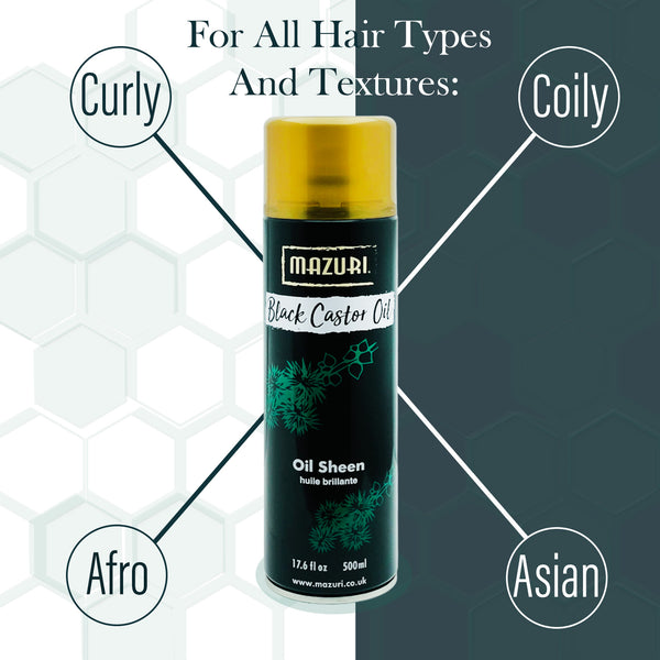 Mazuri Black Castor Oil Sheen Spray 500ml - Afro Hair Boutique