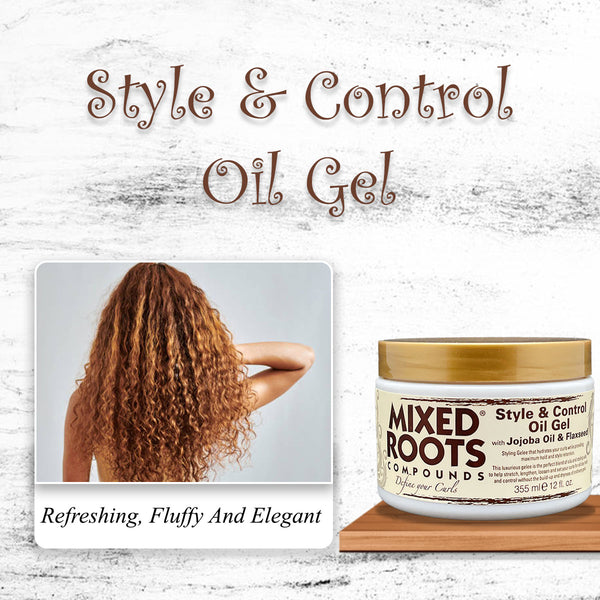 Mixed Roots Compounds Style & Control Oil Gel 355ml With Jojoba And Flaxseed - Afro Hair Boutique