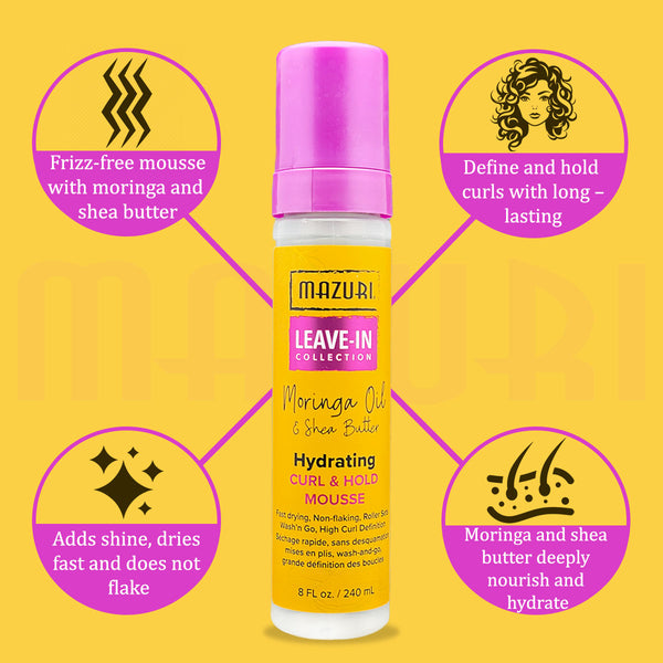 Mazuri Leave In Collection Hydrating Curl And Hold Mousse 240ml - Afro Hair Boutique